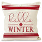 Christmas Snowflake Pillow Cover Linen Checkered Letter Printed Pillow Cover Christmas Theme Cushion Cover