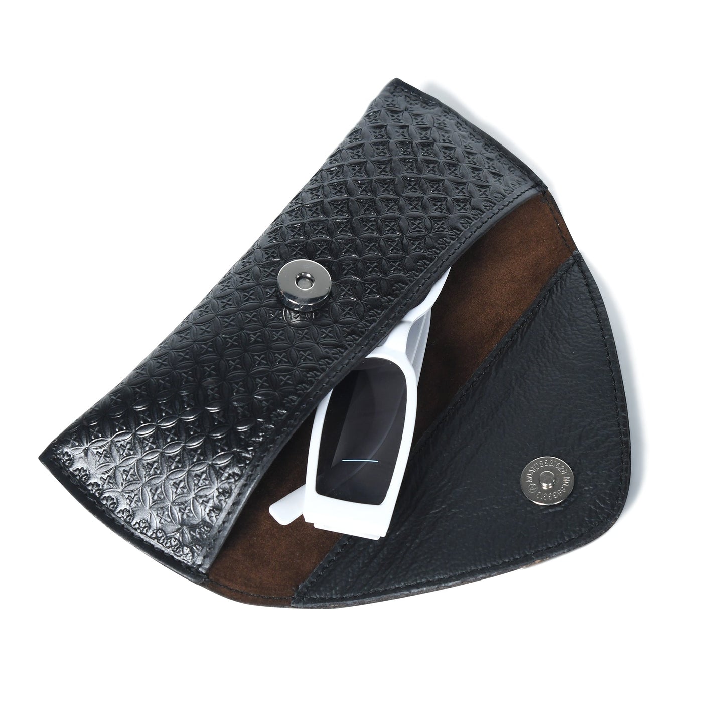 Black Textured Leather Sunglasses Cover Classy Leather Bags