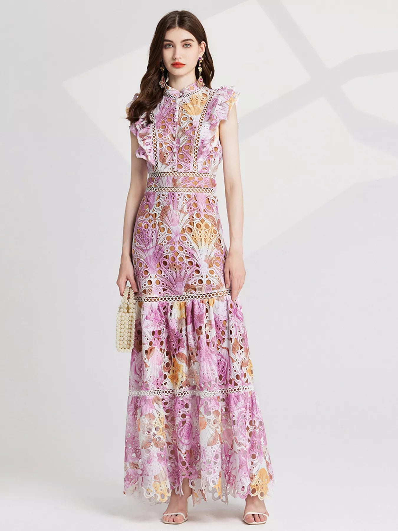 Floral Lace Detail Maxi Dress New Era Fashion LLc