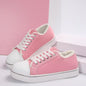Women's Lace-Up Canvas Sneakers – Lightweight Flat Low-Top FitiqueFit