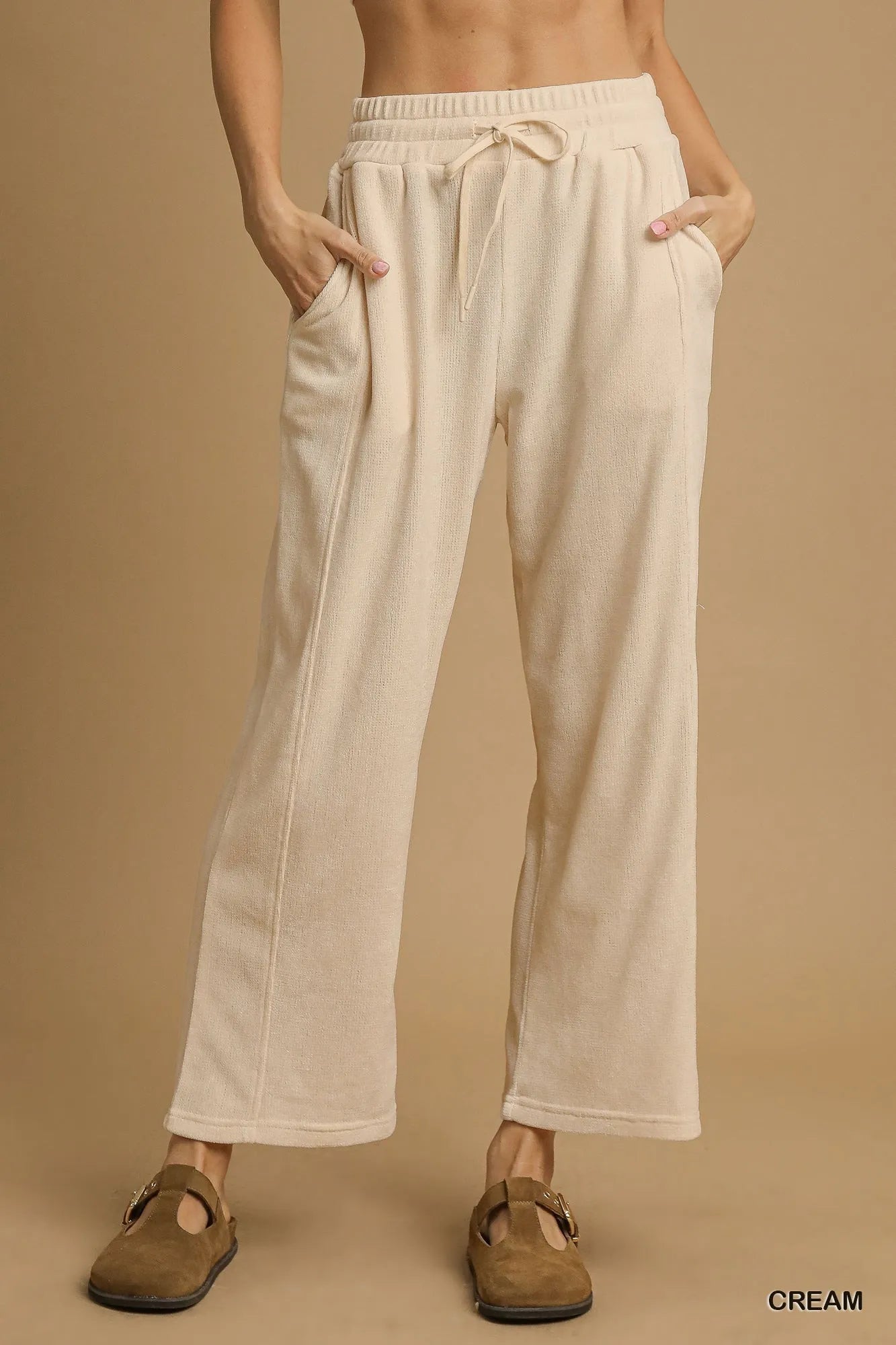 Umgee Drawstring Wide Leg Pants West2East Surf