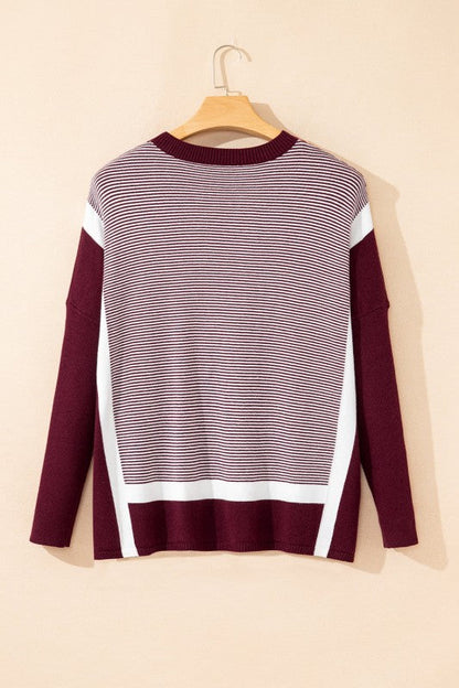 Stripe Colorblock Patchwork Dolman Sleeve Sweater Shop Style & More | Fresh Looks, Everyday Deals & Free Shipping