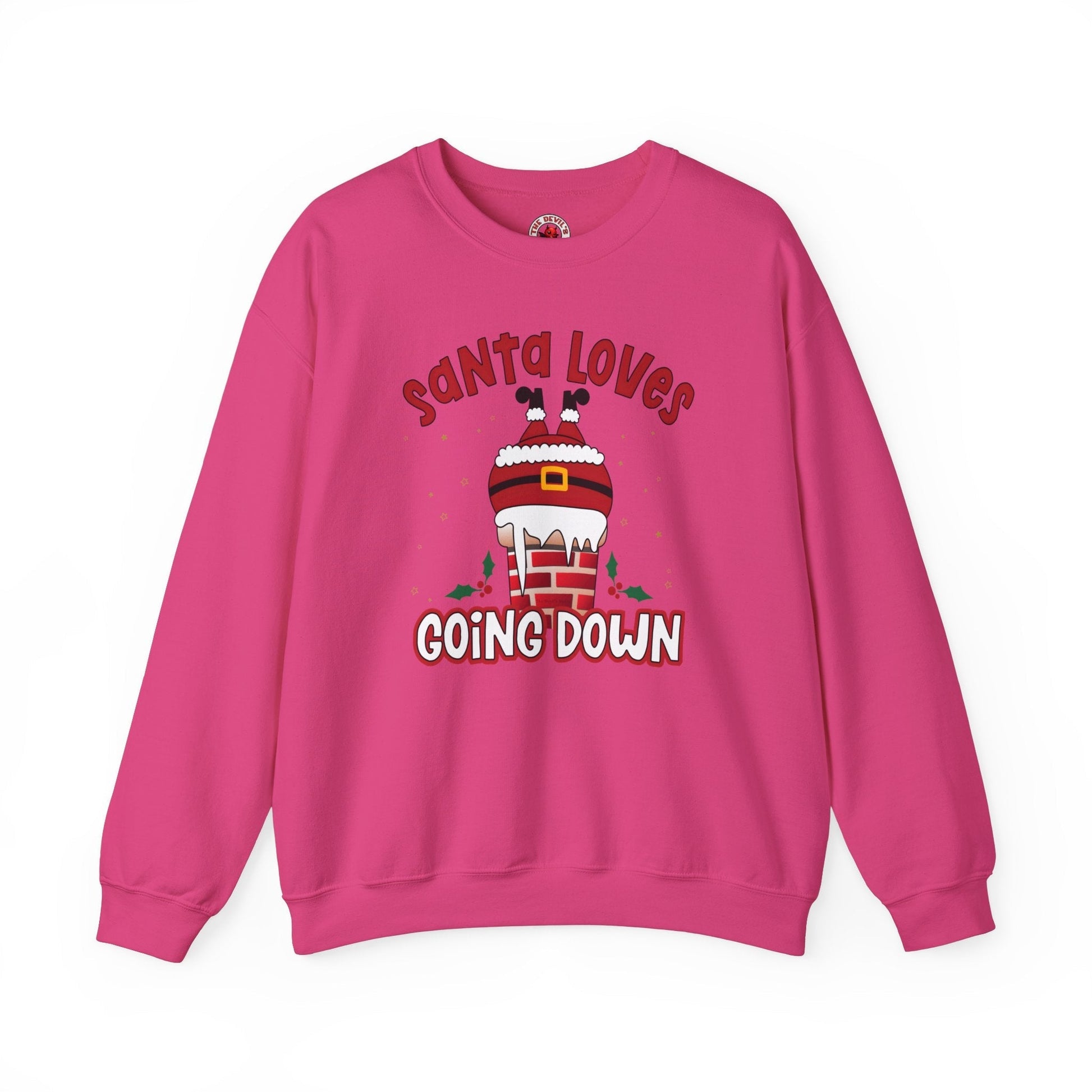 Santa Loves Going Down Crewneck Sweatshirt The Devil's Pickle