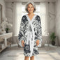 Elegant Floral Long Sleeve Kimono Robe, Stylish Lounge Wear, Perfect for Relaxation, Gift for Her, Home Spa Essentials, Beautiful Design Grayceful LLC