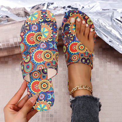 Womens Floral Flip-flops With A Flat Sole See size chart under “more details” The Fashion Celestial