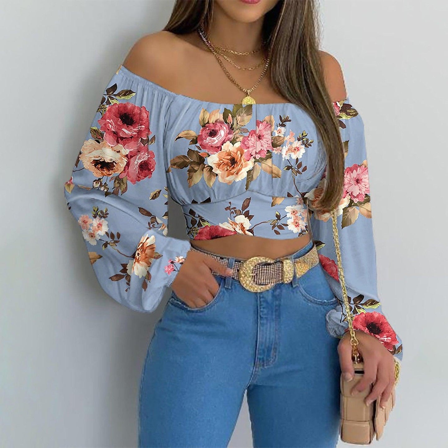 Off Shoulder Cross Tie Long Sleeve Top | Sexy & Trendy Cowgirl Look Country in My Heart