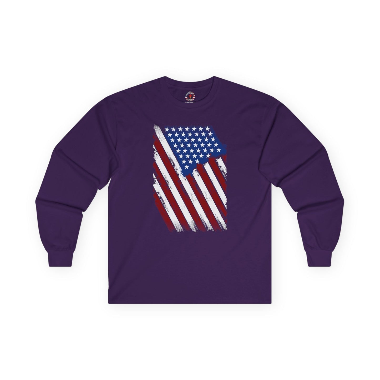 Distressed American Flag Long Sleeve Tee The Devil's Pickle