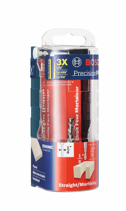 BOSCH 85900MC 1/8 In. x 1/2 In. Solid Carbide Double-Flute Down Cut Spiral Router Bit VM Hardware