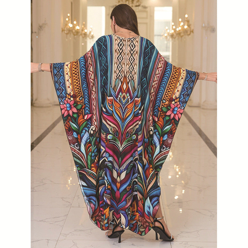 Fashion Personalized Cotton Printed Beach Dress Women Grayceful LLC