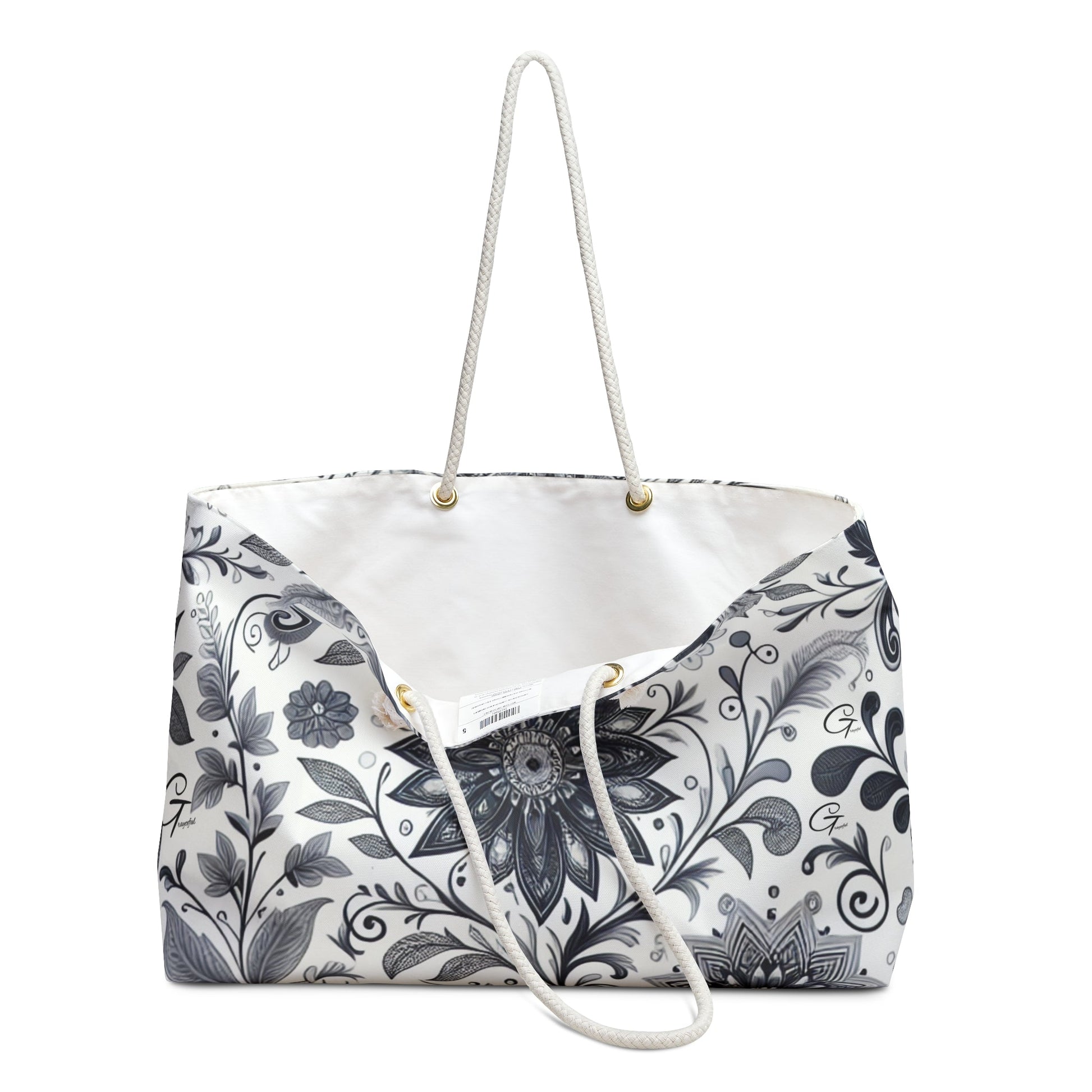 Floral Print Weekender Bag, Stylish Tote for Travel, Beach, Gym, Overnight Stay, Perfect Gift for Her Grayceful LLC
