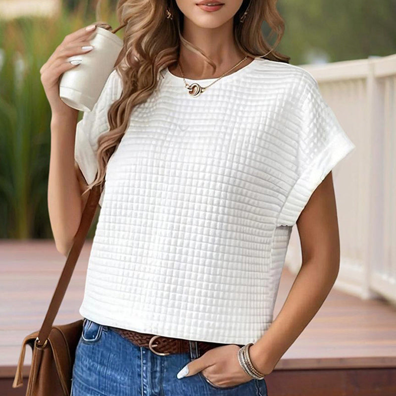 Women’s Textured Cuff Short‑Sleeve Tee FitiqueFit
