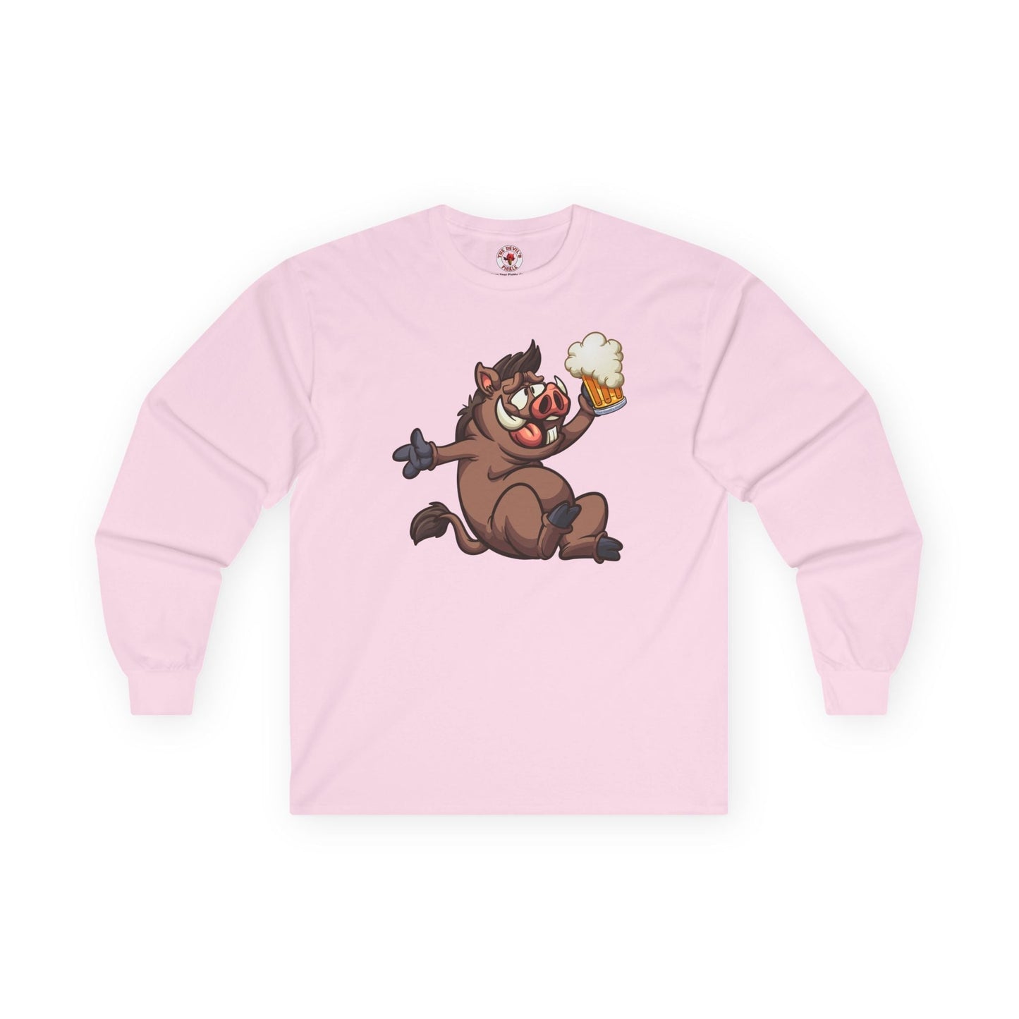 Beer Drinking Boar Long Sleeve Tee The Devil's Pickle
