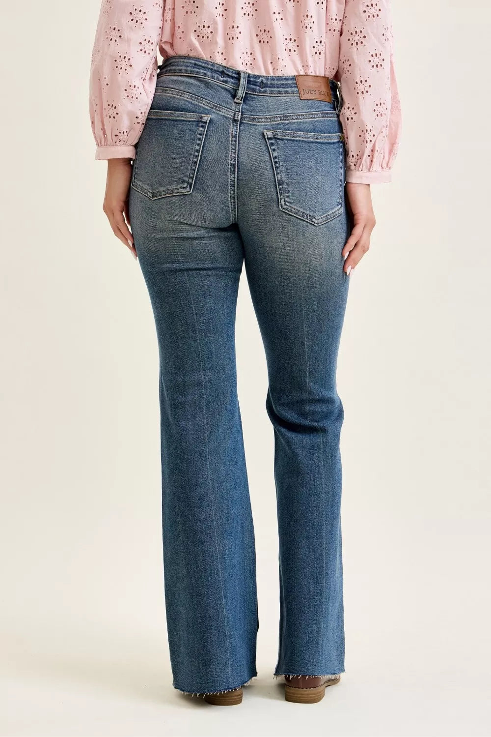 Judy Blue Mid Rise Flare Jeans with Front Flap Pockets New Era Fashion LLc
