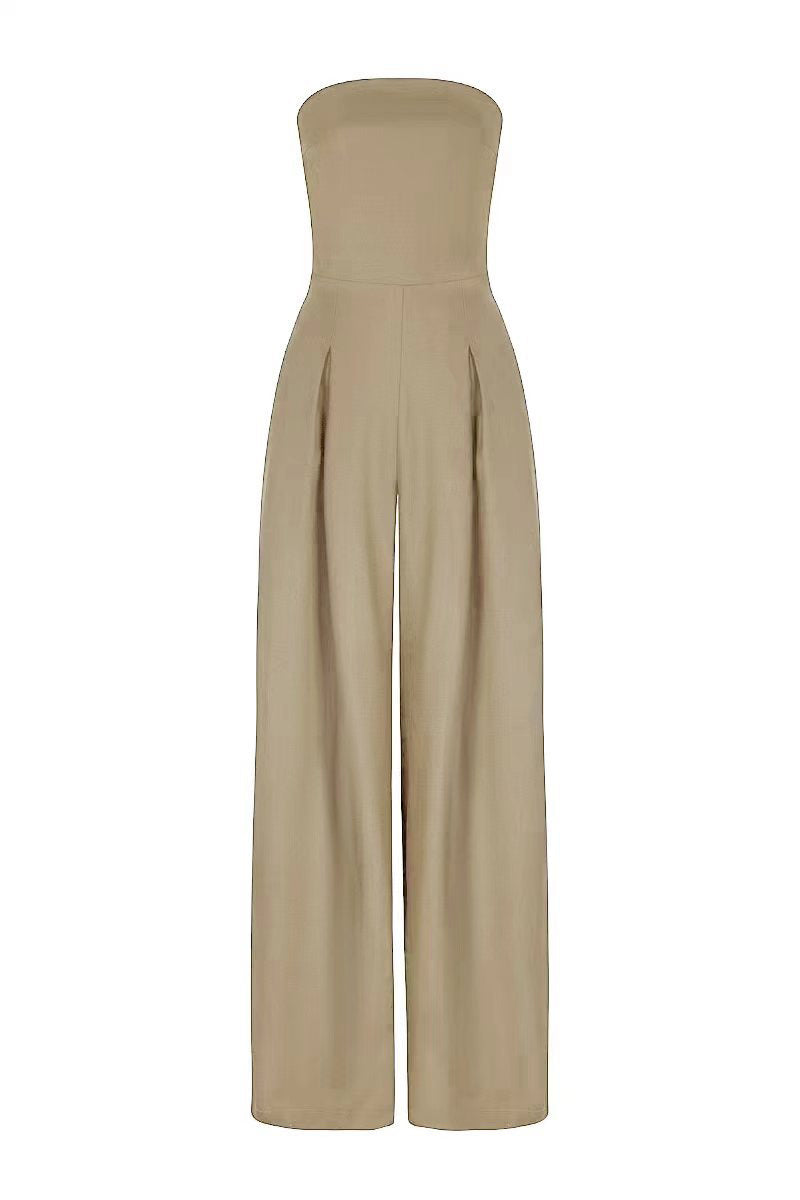 Loose Tube-top Jumpsuit Ins Fashion Backless Wide Leg Long Pants Overalls Women's Clothing Grayceful LLC