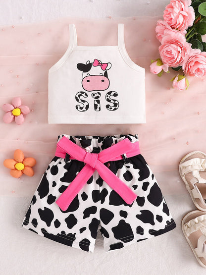 Children's Cow Print Tank Top & Shorts Set New Era Fashion LLc