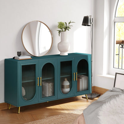 TV Stand for 65+ Inch TV, Wood TV Stand with Storage Cabinet & Adjustable Shelves, Media TV Console for Living Room Bedroom V.I.P Digital Presence