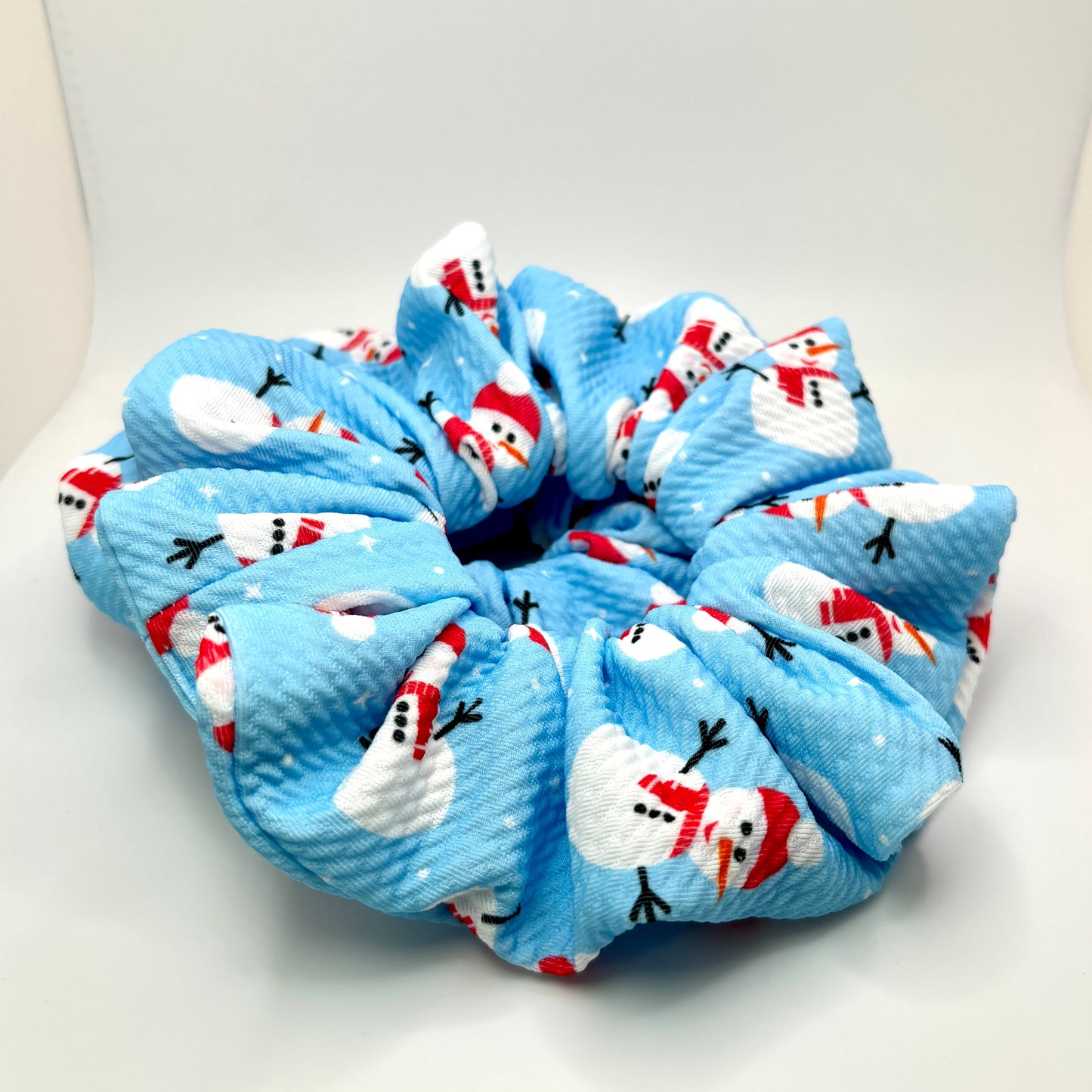 Blue Snowman Christmas Bullet Scrunchie Enchanted Scrunch
