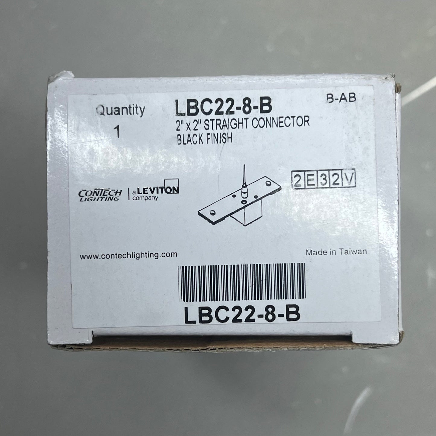 CONTECH (2 PACK) Straight Connector Track Lighting 2"x2" Black Finish LBC22-8-B PayWut