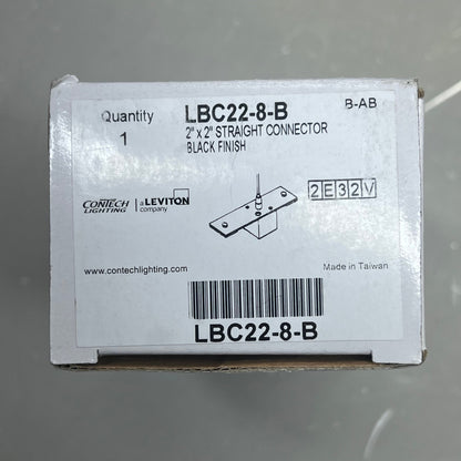 CONTECH (2 PACK) Straight Connector Track Lighting 2"x2" Black Finish LBC22-8-B PayWut