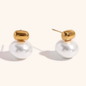Modern Pearl Stud Earrings - Stainless Steel Deep South Originals