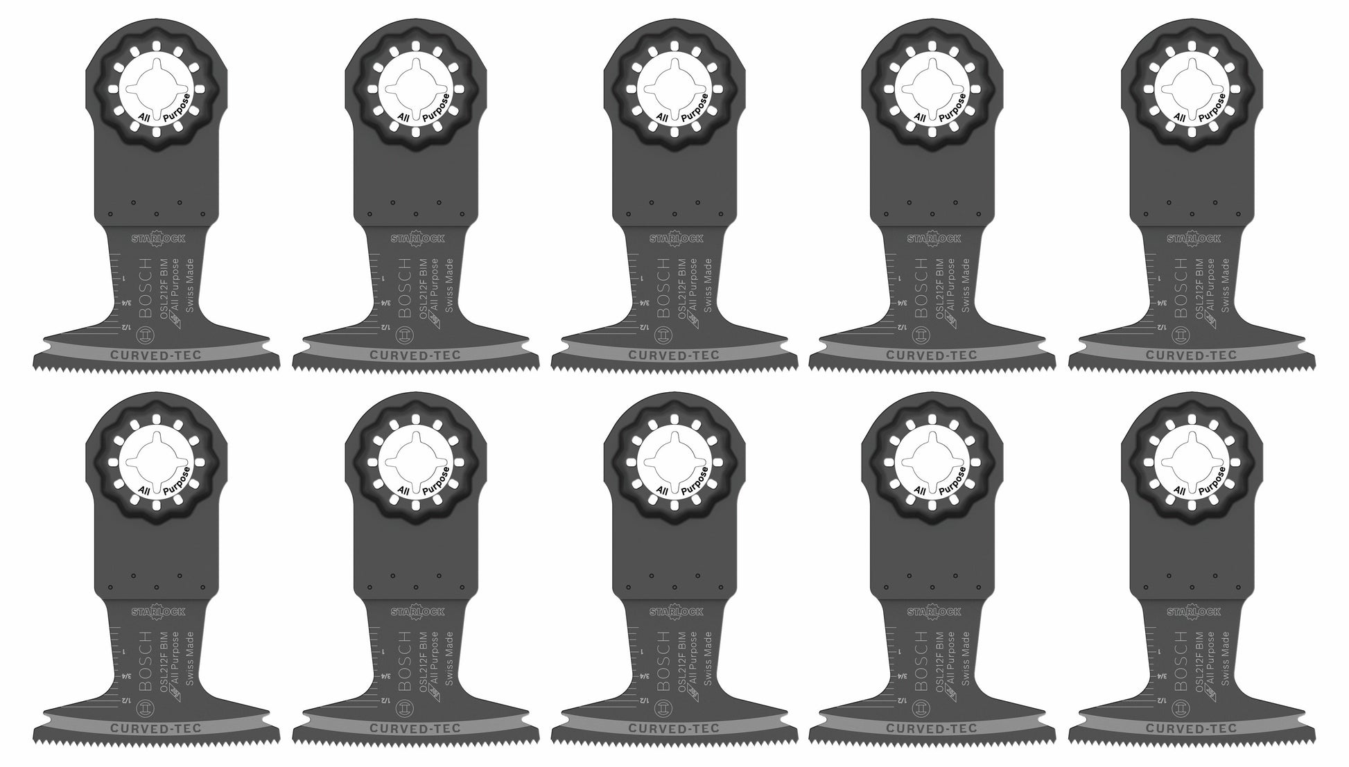 BOSCH OSL212F-10 2-1/2 In. Starlock® Oscillating Multi Tool Bi-Metal Plunge Cut Blade 10 pk. VM Hardware