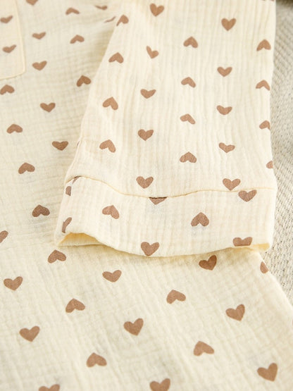 Heart Print Three-Piece Lounge Set New Era Fashion LLc