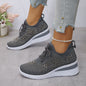 Ins Rhinestone Sneakers Fashion Lace Up Wedges Casual Shoes Women's Daily Commuting Sports Shoes See size chart under “more details” The Fashion Celestial