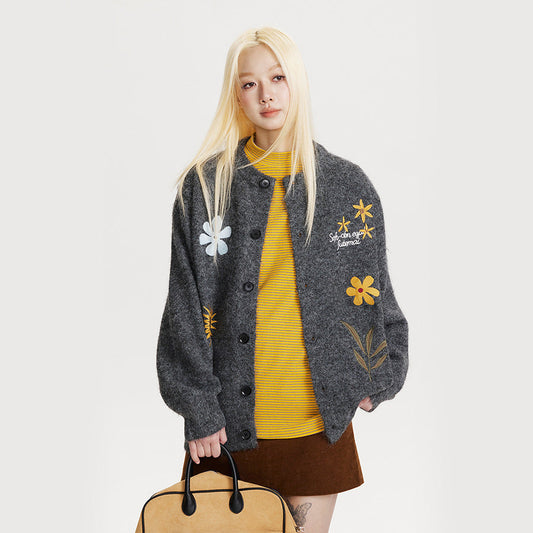 Women’s Retro Floral Embroidered Cardigan Sweater FitiqueFit