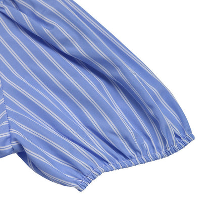 Women’s Striped Tie-Front Puff Sleeve Mini Dress FitiqueFit