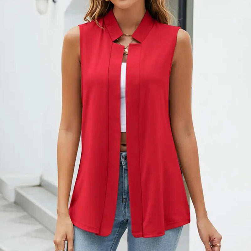 Women’s Sleeveless Stand-Collar Vest Cardigan FitiqueFit