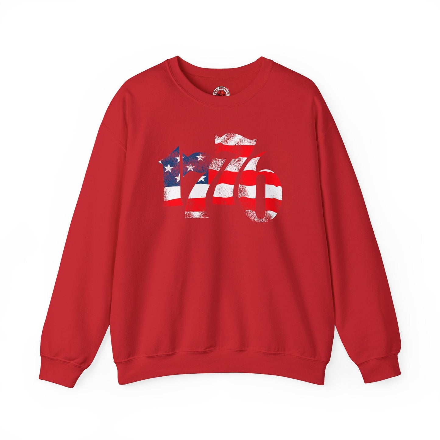 1776 American Flag Crewneck Sweatshirt The Devil's Pickle