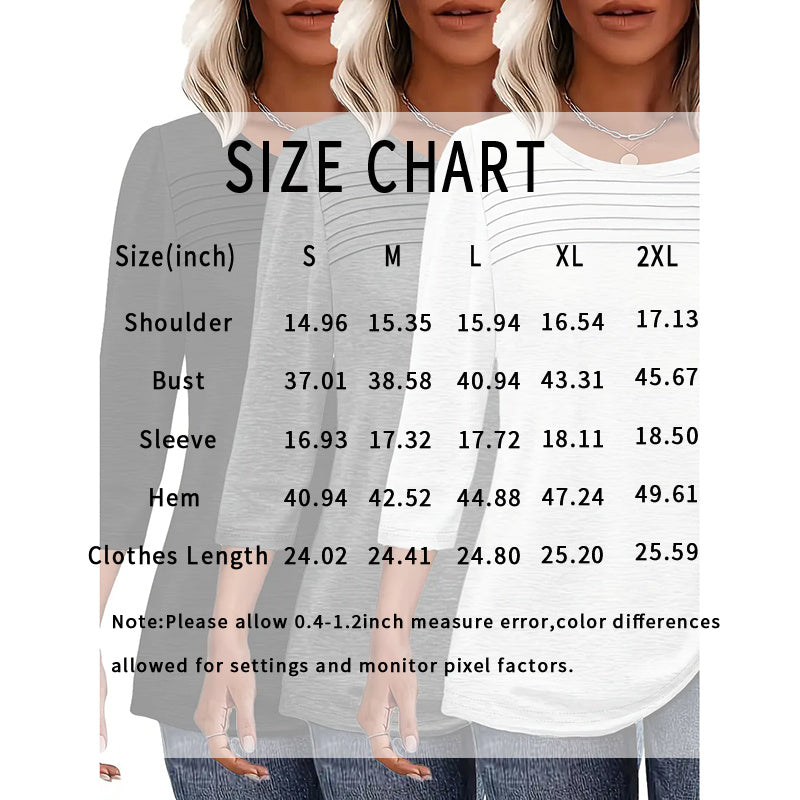 Women's 3-Pack 3 4 Sleeve Tunic Tops FitiqueFit