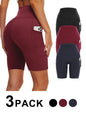 3-Pack High-Waisted Biker Yoga Shorts FitiqueFit