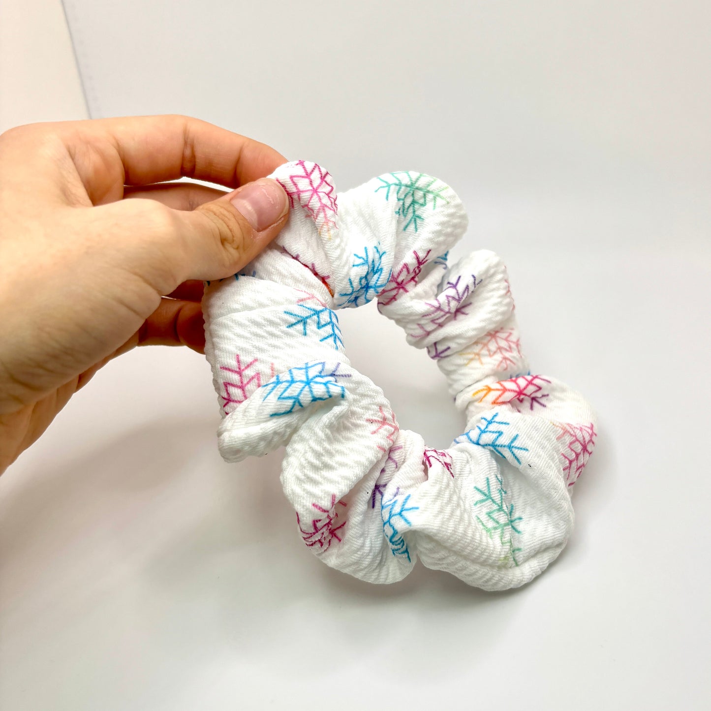 Mini Rainbow Snowflake Bullet Christmas Scrunchie Enchanted Scrunch