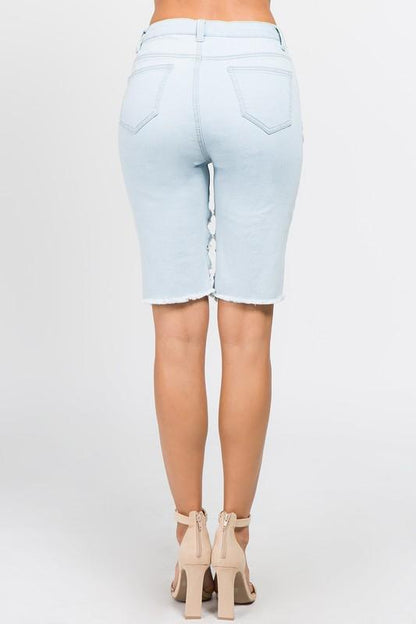 Cutoff Bermuda Shorts with Chains | Country Girl Denim Shorts for Summer & Spring Country in My Heart