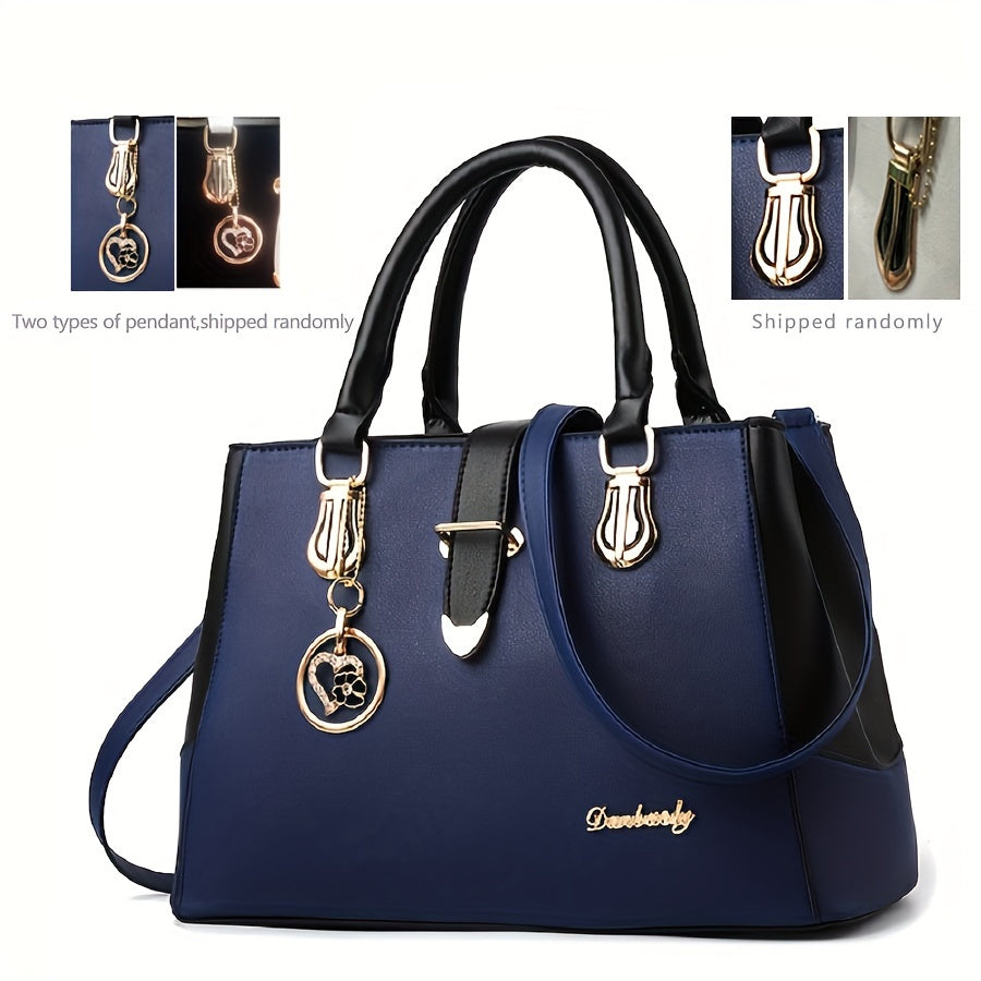 Fashionable Womens Letter Detail Shoulder Bag - Comfortable Double Handle, Spacious Purse for Work & Daily Use - Timeless Elegant Style NovaCart