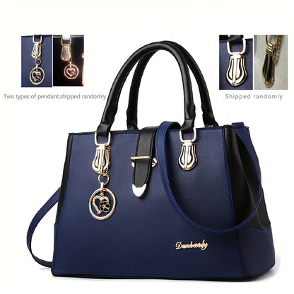 Fashionable Womens Letter Detail Shoulder Bag - Comfortable Double Handle, Spacious Purse for Work & Daily Use - Timeless Elegant Style NovaCart