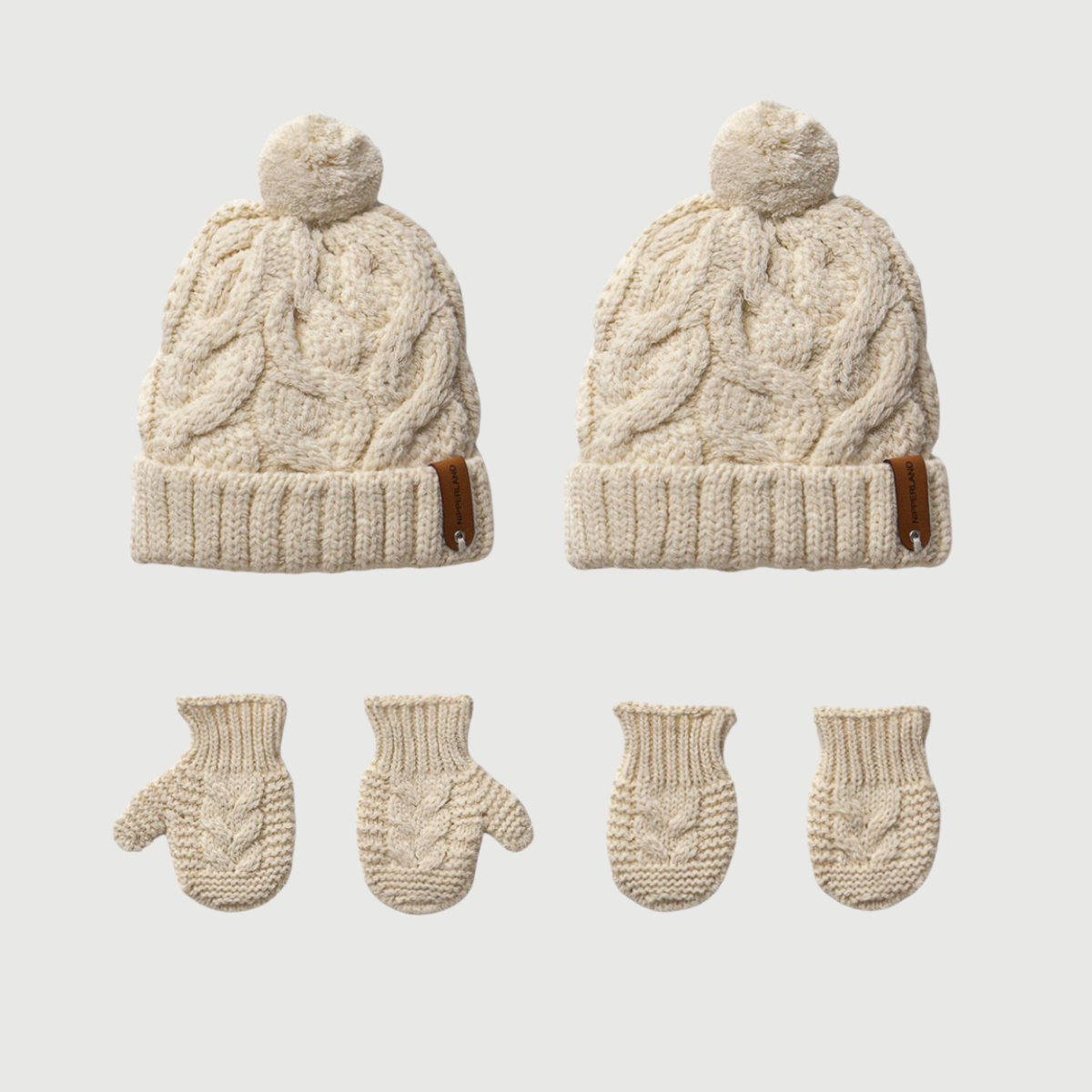 Knit  Beanie and Mitten Set Honey and Hive