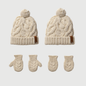 Knit  Beanie and Mitten Set Honey and Hive