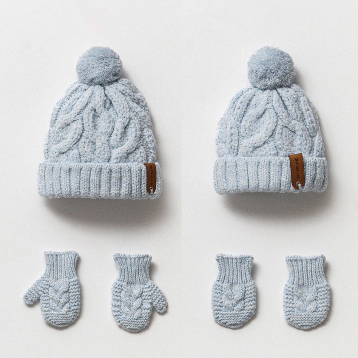 Knit  Beanie and Mitten Set Honey and Hive