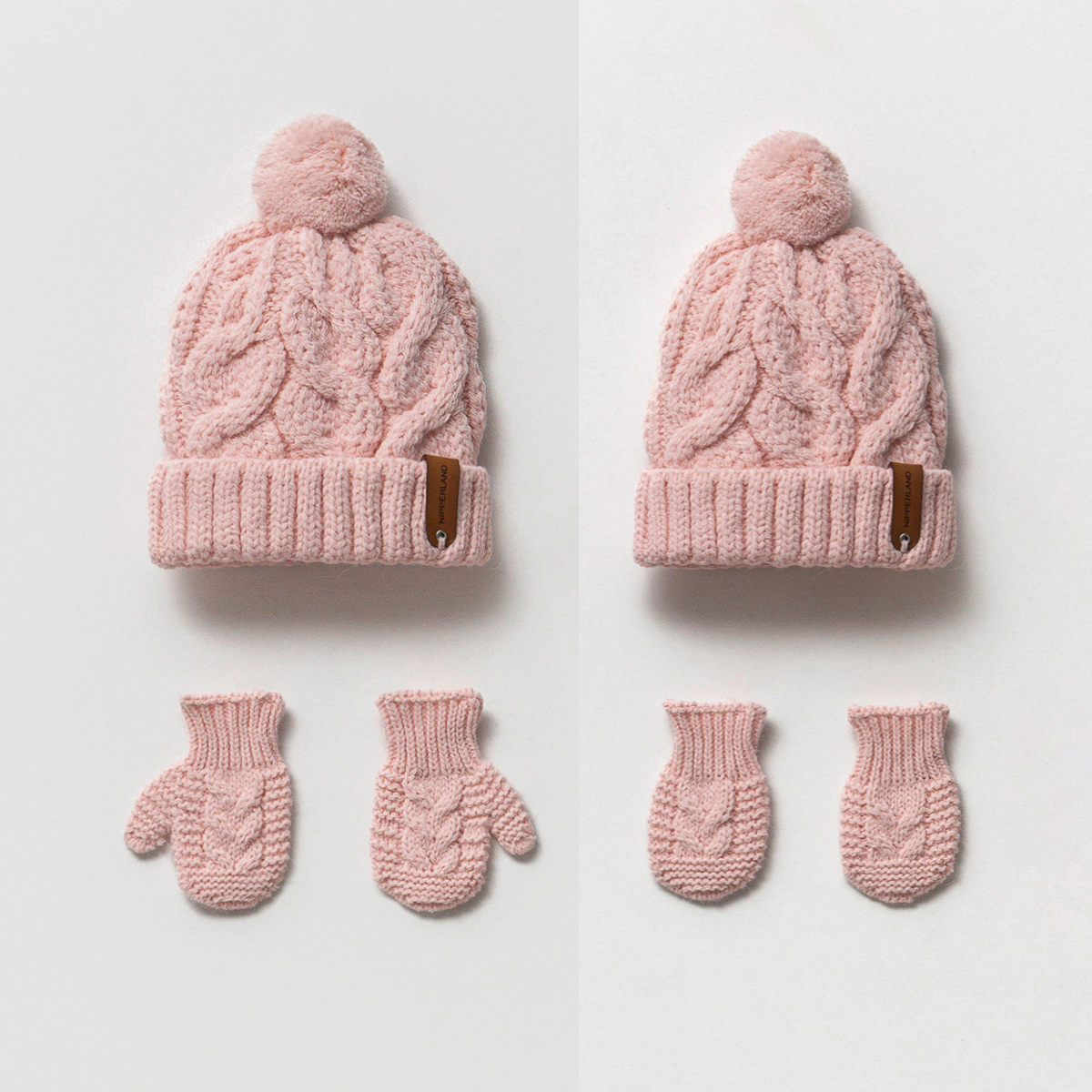 Knit  Beanie and Mitten Set Honey and Hive