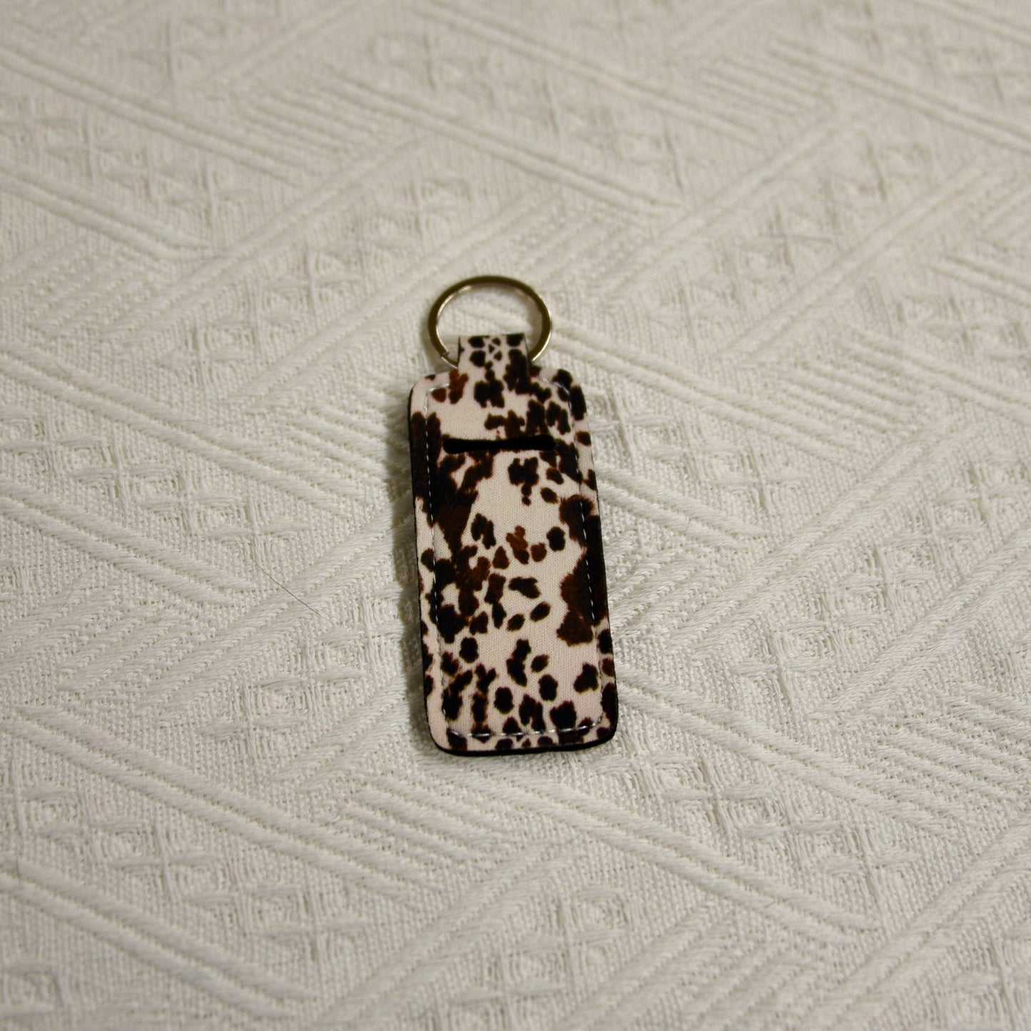 Chapstick Holder Keychain – Cow Print, Camo Pink Bow, Cowboy Toile, Barn Toile, croquette, duck, moon BashDesignsCo