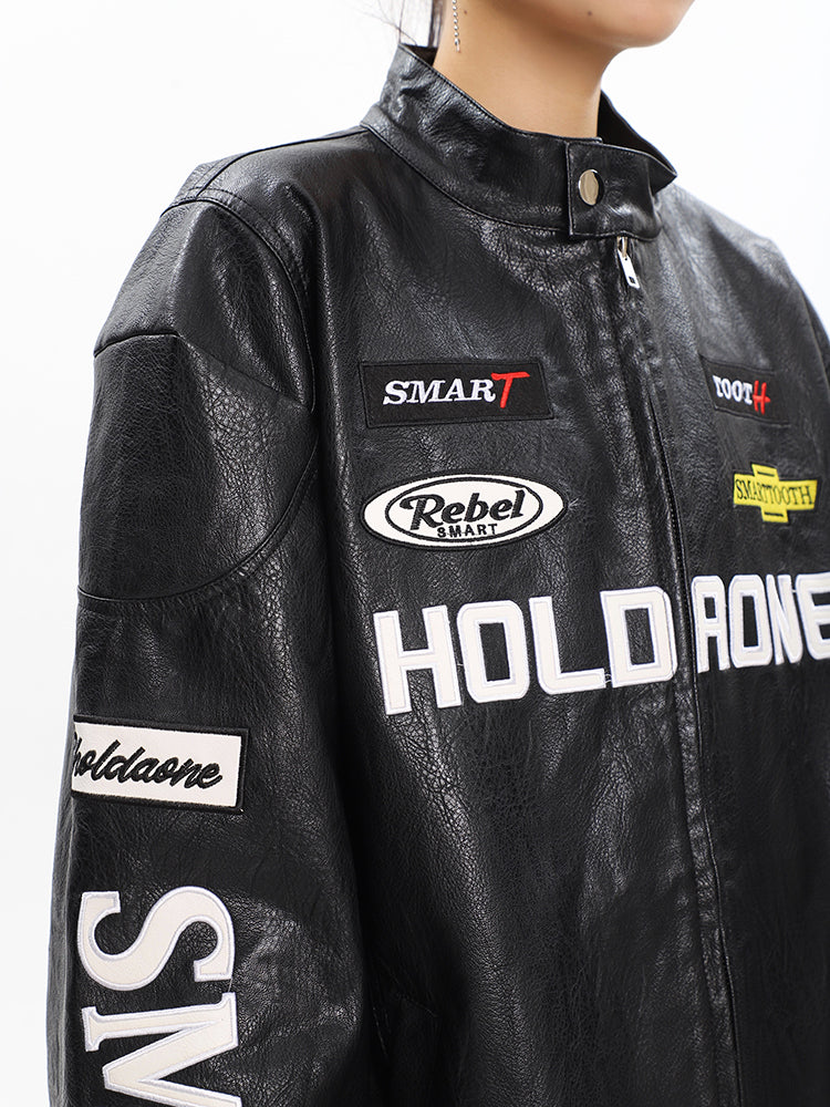 Women's Loose Letter Racing Motorcycle Jacket See size chart under “more details” The Fashion Celestial