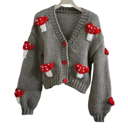 Women’s Mushroom Crochet Short Cardigan FitiqueFit