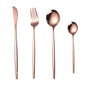 Portuguese Stainless Steel Knife Fork Spoon Golden Steak Knife Fork Set Four-Piece Tableware Set