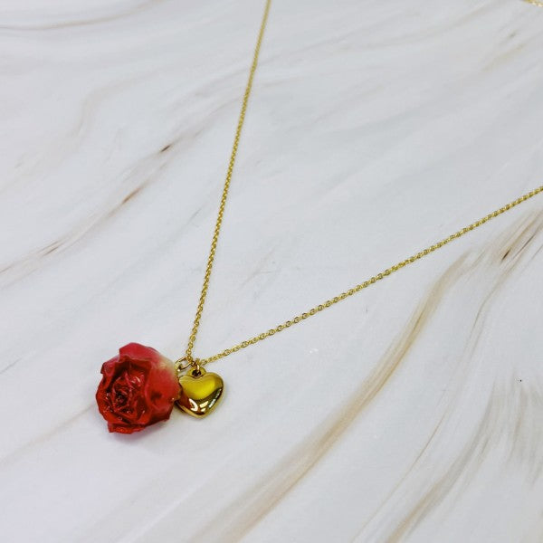 Rose Bud Love Heart Necklace Shop Style & More | Fresh Looks, Everyday Deals & Free Shipping