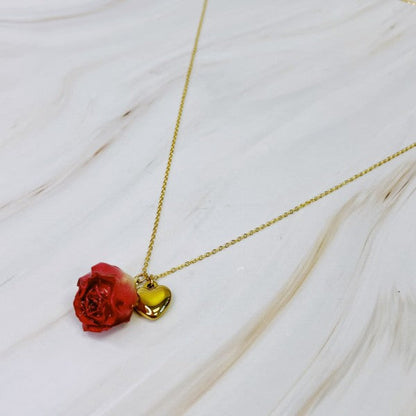 Rose Bud Love Heart Necklace Shop Style & More | Fresh Looks, Everyday Deals & Free Shipping
