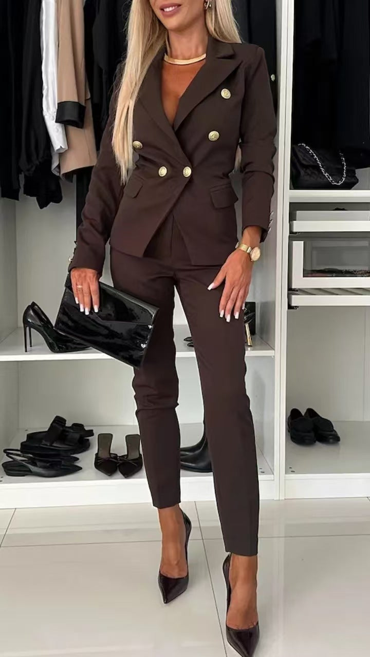 Lapel Button-Down Jacket & Slim-Fit Trousers Suit – 15 Colors XS–XXL FitiqueFit