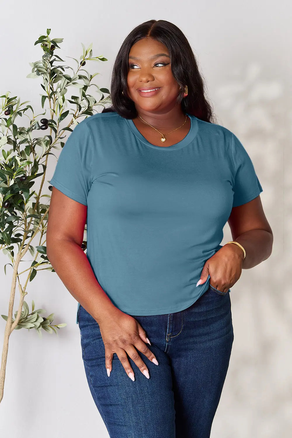 Basic Bae Full Size Round Neck Short Sleeve T-Shirt West2East Surf