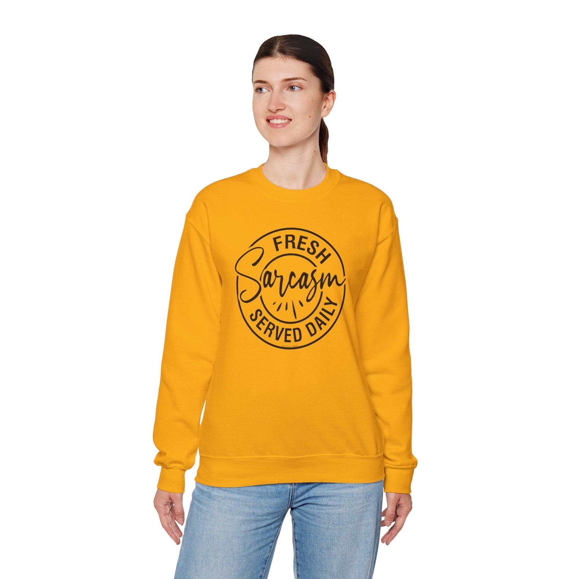 Fresh Sarcasm Served Daily Crewneck Sweatshirt The Devil's Pickle